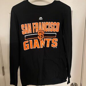 Majestic Black and Orange San Francisco Giants Long Sleeve Tee